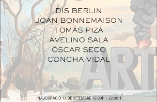 Próxima exposición Galería XF en Garaje Son Armadams «Transformacions, somnis i metamorfosi» DIS BERLIN · JOAN BONNEMAISON · TOMÁS PIZÁ · AVELINO SALA · OSCAR SECO · CONCHA VIDAL. Nit de l’Art 2024. Inauguración 17 de septiembre de 18:00 a 22:00 h.
