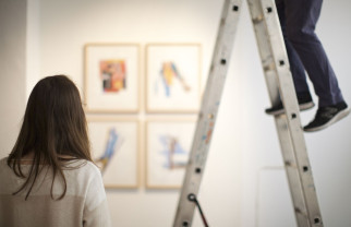 Montaje de la exposición colectiva «Amics de paraula» de Pizà, Puche y Pujades. Inauguración sábado 25 de Marzo, 11:30h. Art Palma Brunch 2017.